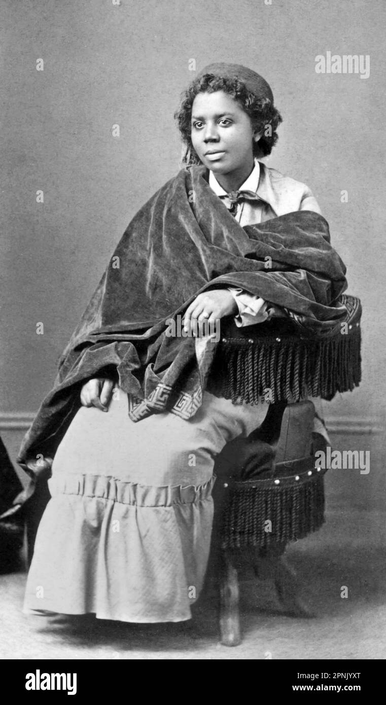 Edmonia Lewis. Portrait der amerikanischen Bildhauerin Mary Edmonia Lewis, auch bekannt als „Wildfire“ (1844-1907) von Henry Rocher, c. 1870 Stockfoto