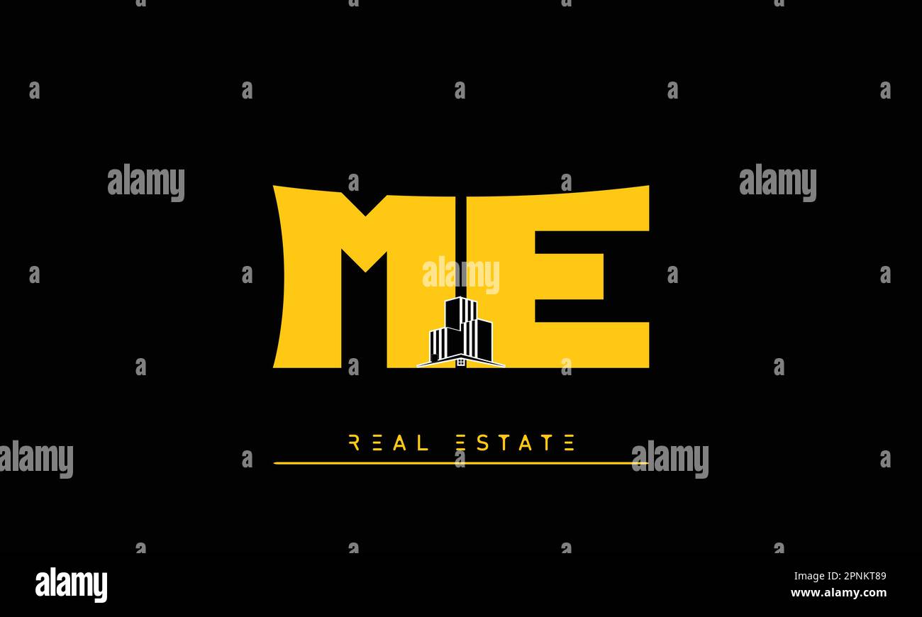 Real Estate Briefen Modern Creative Logo ME, EM Stock Vektor