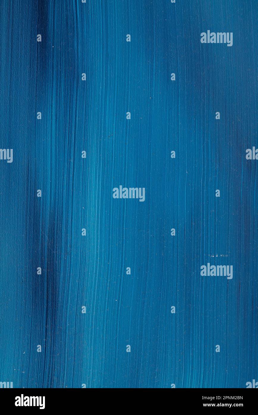 Abstrakter Hintergrund. Breite Striche mit Palettenmesser und blauem Pinsel. Stockfoto