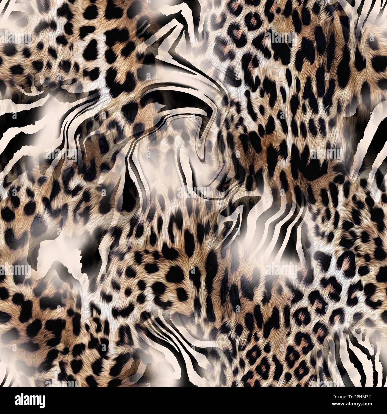 Nahtloses Leopardenmuster, Leopardenstruktur, Tiermuster. Stockfoto