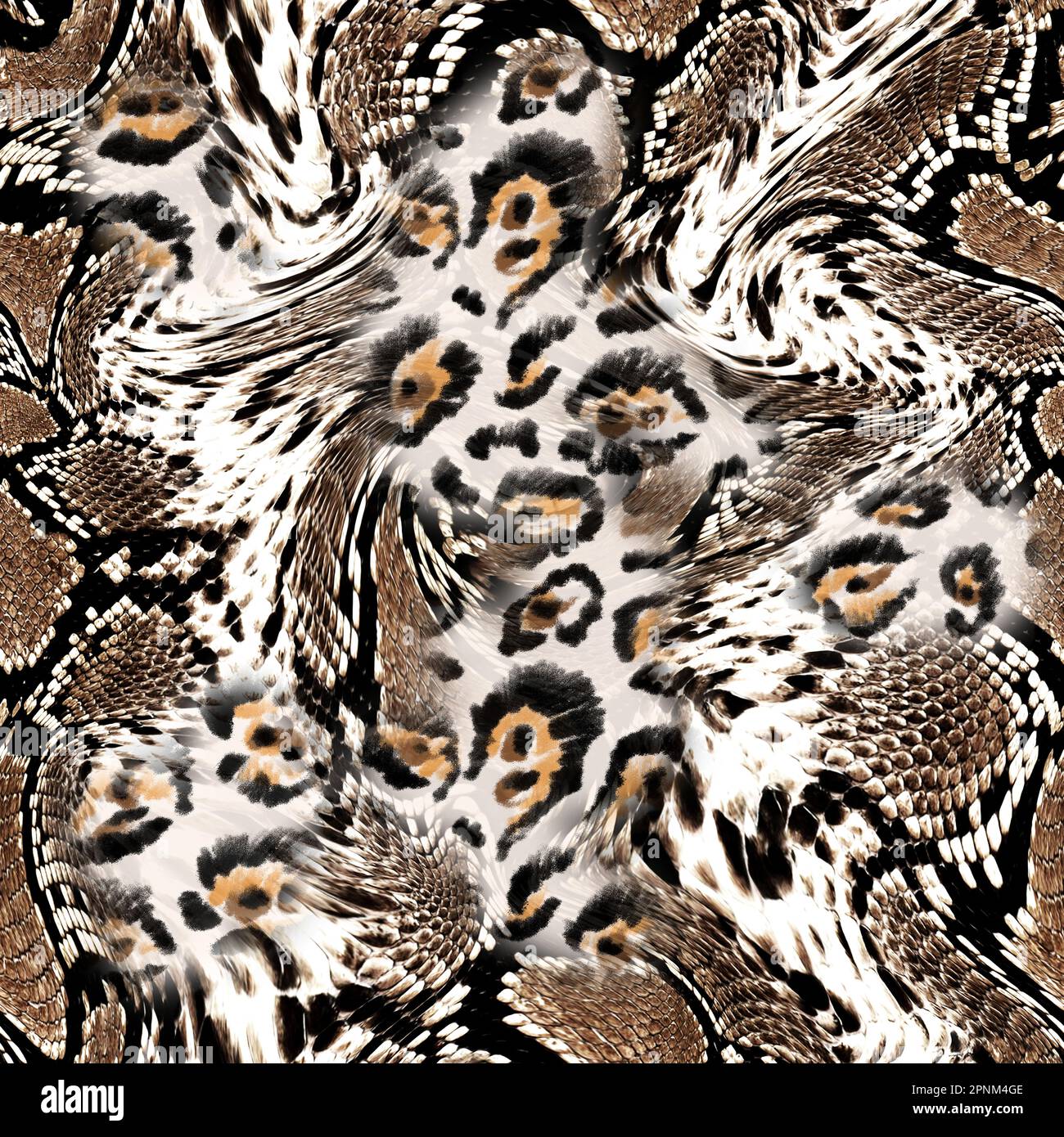 Nahtlose Schlangenhaut, Schlange, Python-Struktur, Tierhaut. Stockfoto