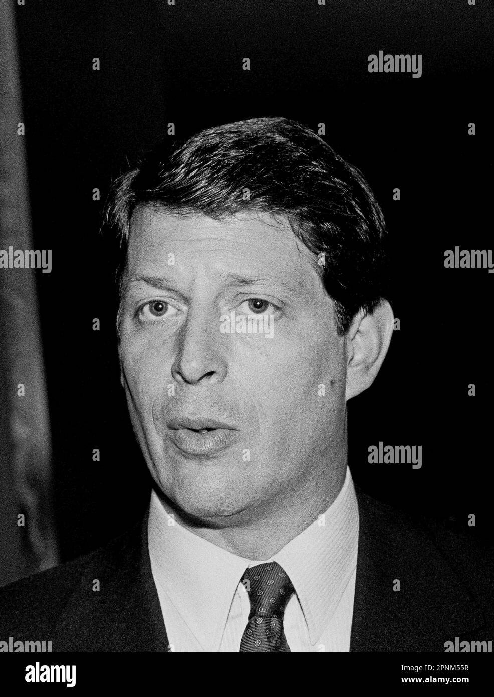 Al Gore bei einem Forum demokratischer Führer in San Francisco, Kalifornien, 1987 Stockfoto