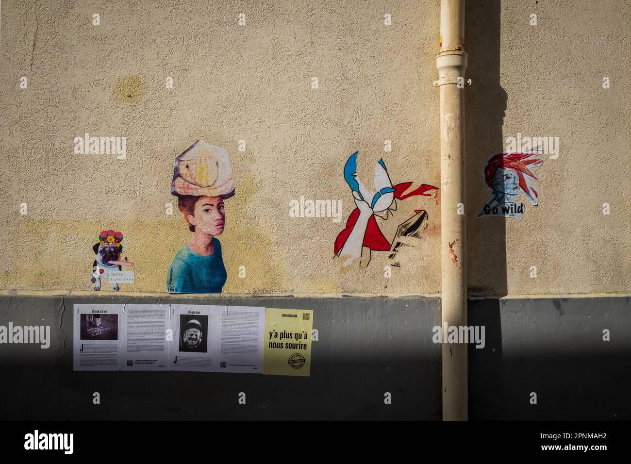Paris, Frankreich, Okt. 2022, Blick auf Street Art im 20. Bezirk der Hauptstadt Stockfoto