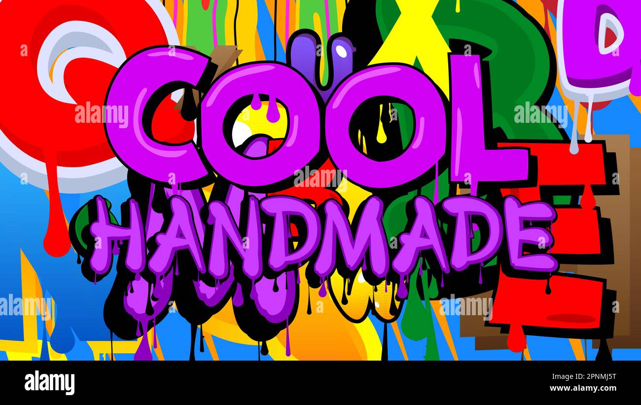 Coole Handarbeit. Graffiti-Tag. Abstrakte moderne Straßenkunst-Dekoration im urbanen Malstil. Stock Vektor