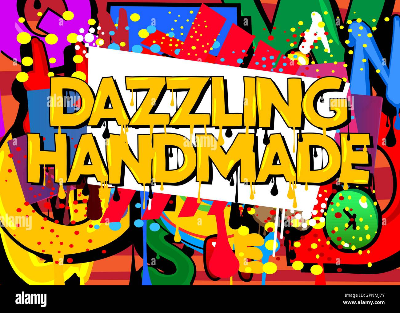 Umwerfend Handgefertigt. Graffiti-Tag. Abstrakte moderne Straßenkunst-Dekoration im urbanen Malstil. Stock Vektor