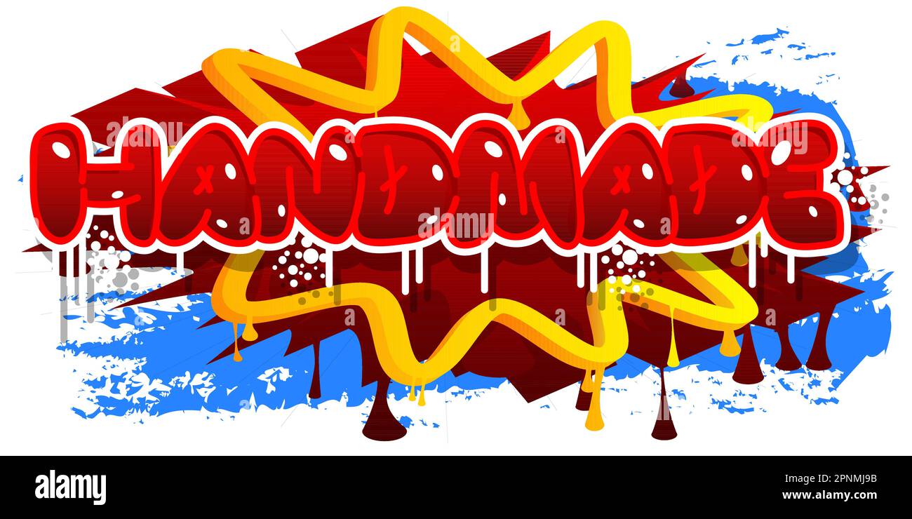 Handgefertigt. Graffiti-Tag. Abstrakte moderne Straßenkunst-Dekoration im urbanen Malstil. Stock Vektor