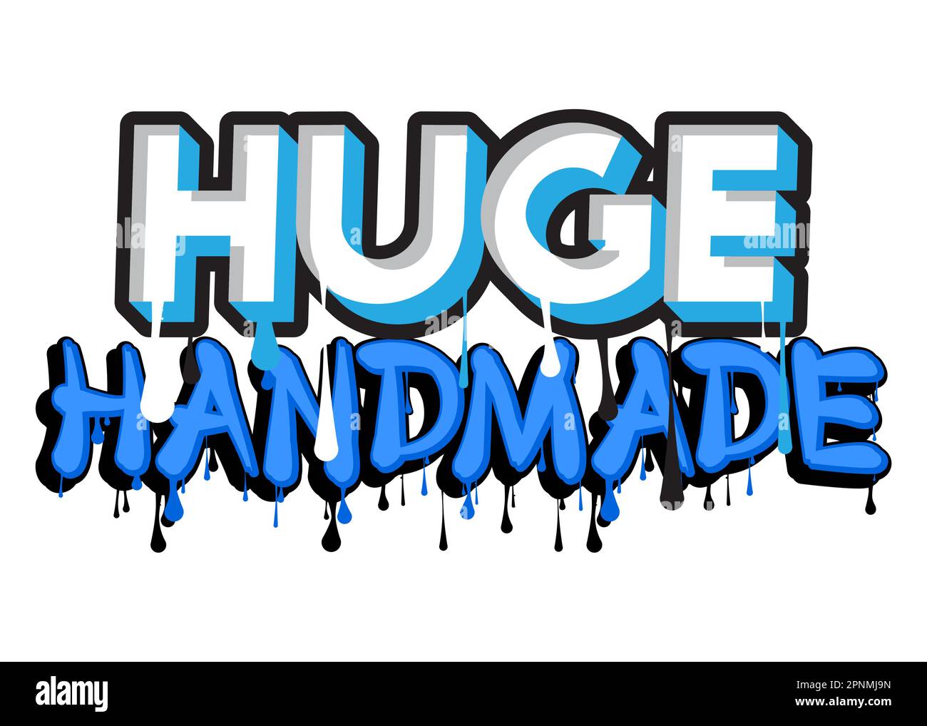 Riesig Handgefertigt. Graffiti-Tag. Abstrakte moderne Straßenkunst-Dekoration im urbanen Malstil. Stock Vektor