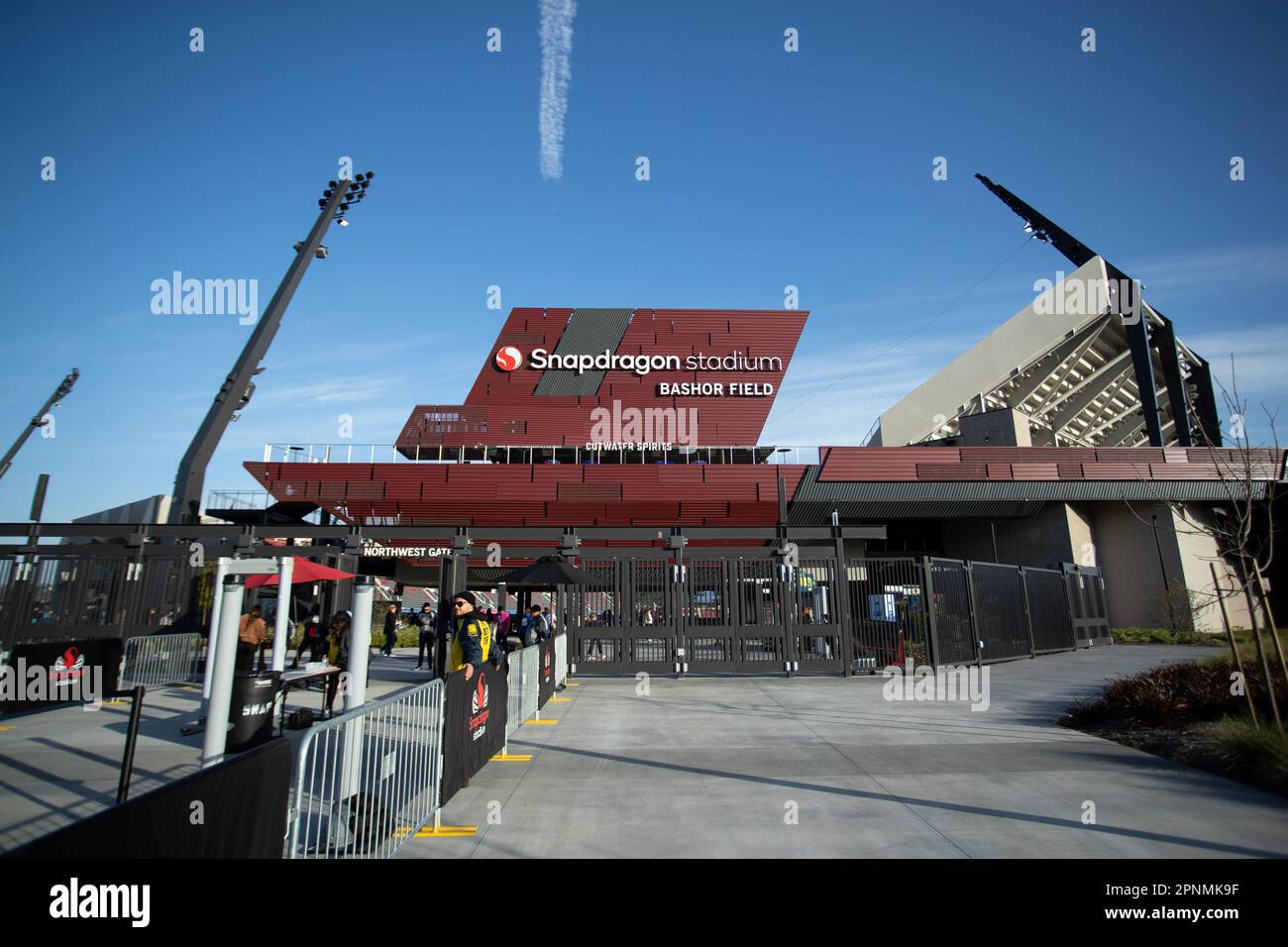 San Diego, USA. 19. April 2023. San Diego, Kalifornien, 19. April Snapdragon Stadium vor dem National Women's Soccer League Cup Challenge Spiel zwischen dem San Diego Wave FC und dem Portland Thorn FC im Snapdragon Stadium in San Diego, Kalifornien, USA (Xavier Hernandez/SPP) Guthaben: SPP Sport Press Photo. Alamy Live News Stockfoto