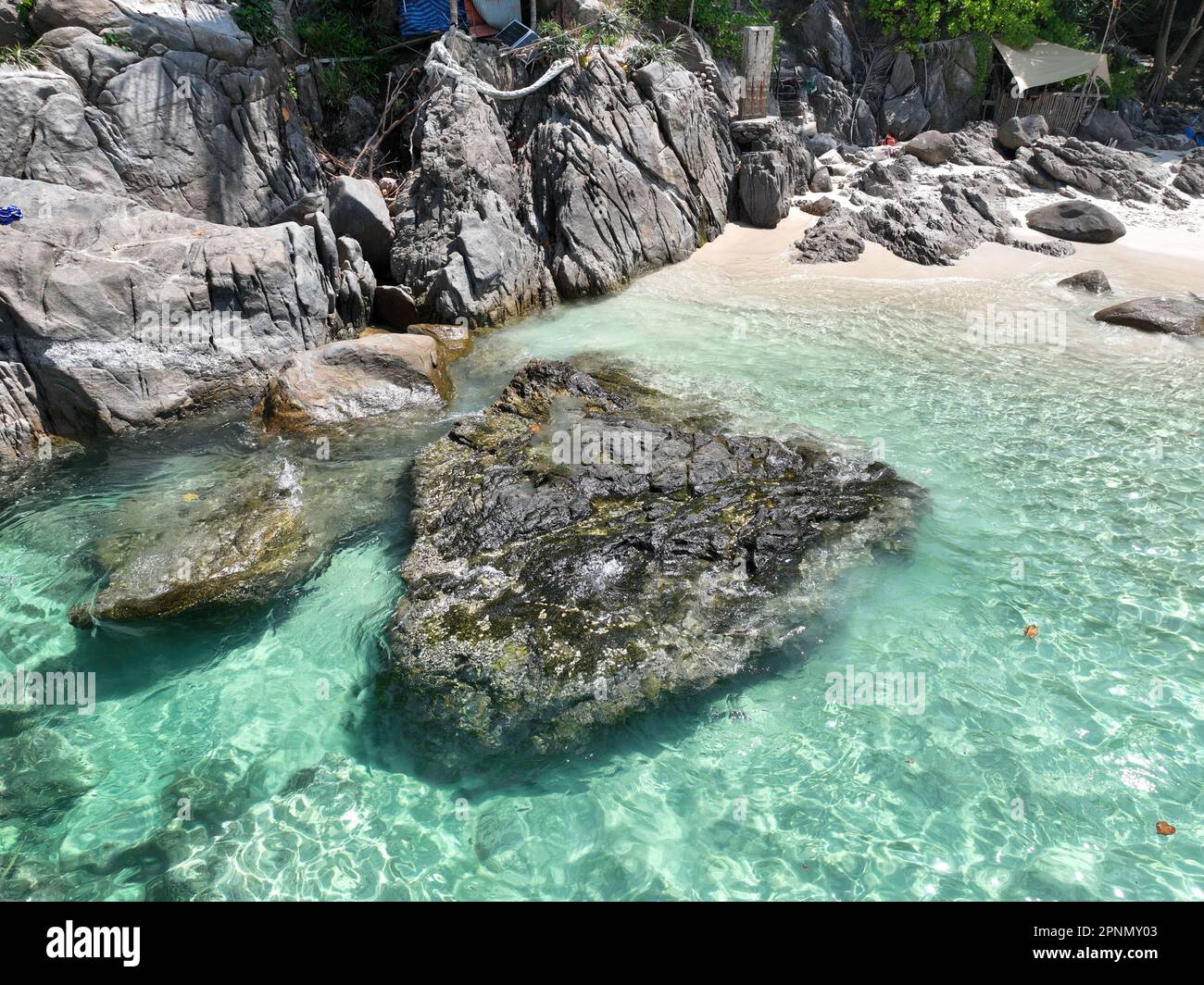 Ganz gleich, ob Sie auf der Suche nach Abenteuern oder einfach nur nach einem friedlichen Rückzugsort sind, Freedom Beach ist ein muss Stockfoto