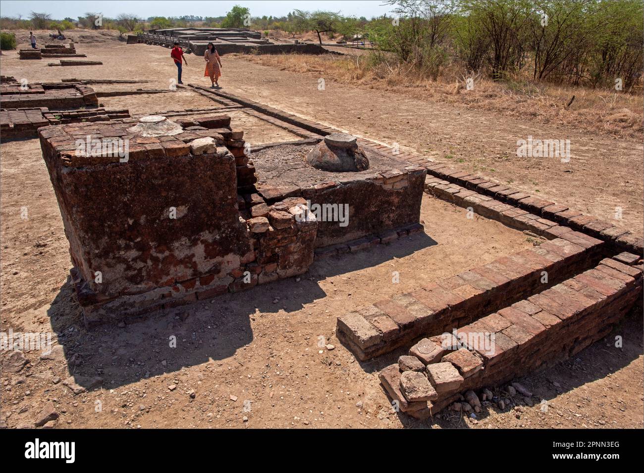 Lothal war eine der südlichsten Stätten der antiken Zivilisation im Indus-Tal, die sich in der Bhal-Region des indischen Bundesstaates Gujarat, Indien, befindet. Stockfoto