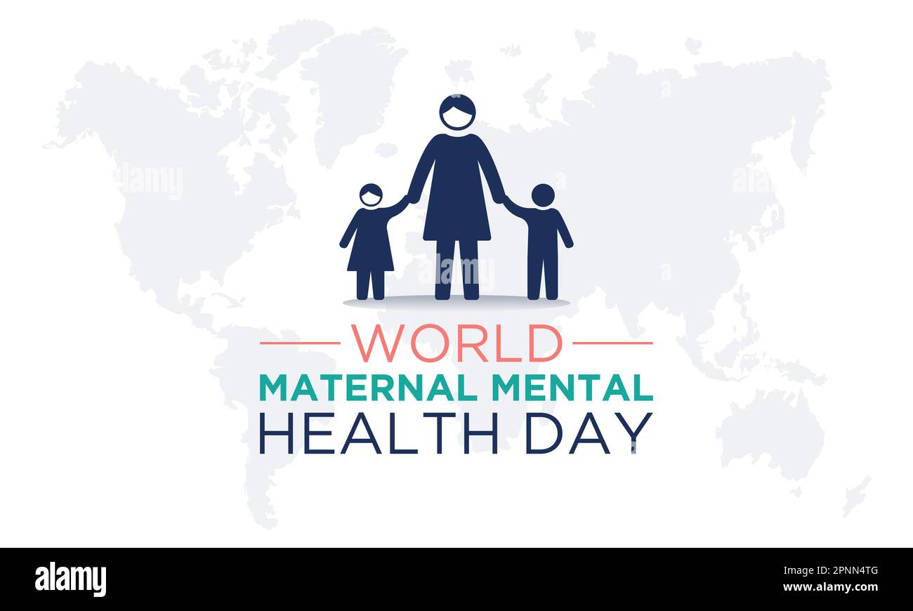 Welttag der Mütterpsychischen Gesundheit. Vektorvorlage für Banner, Grußkarte, Poster mit Hintergrund. Vektordarstellung. Stock Vektor