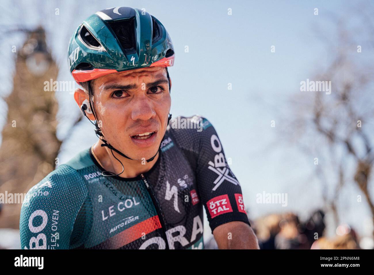 Bild von Zac Williams/SWpix.com- 19/04/2023 - Radfahren - 2023 Fleche Wallone - Sergio Higuta, Bora Hansgrohe. Stockfoto