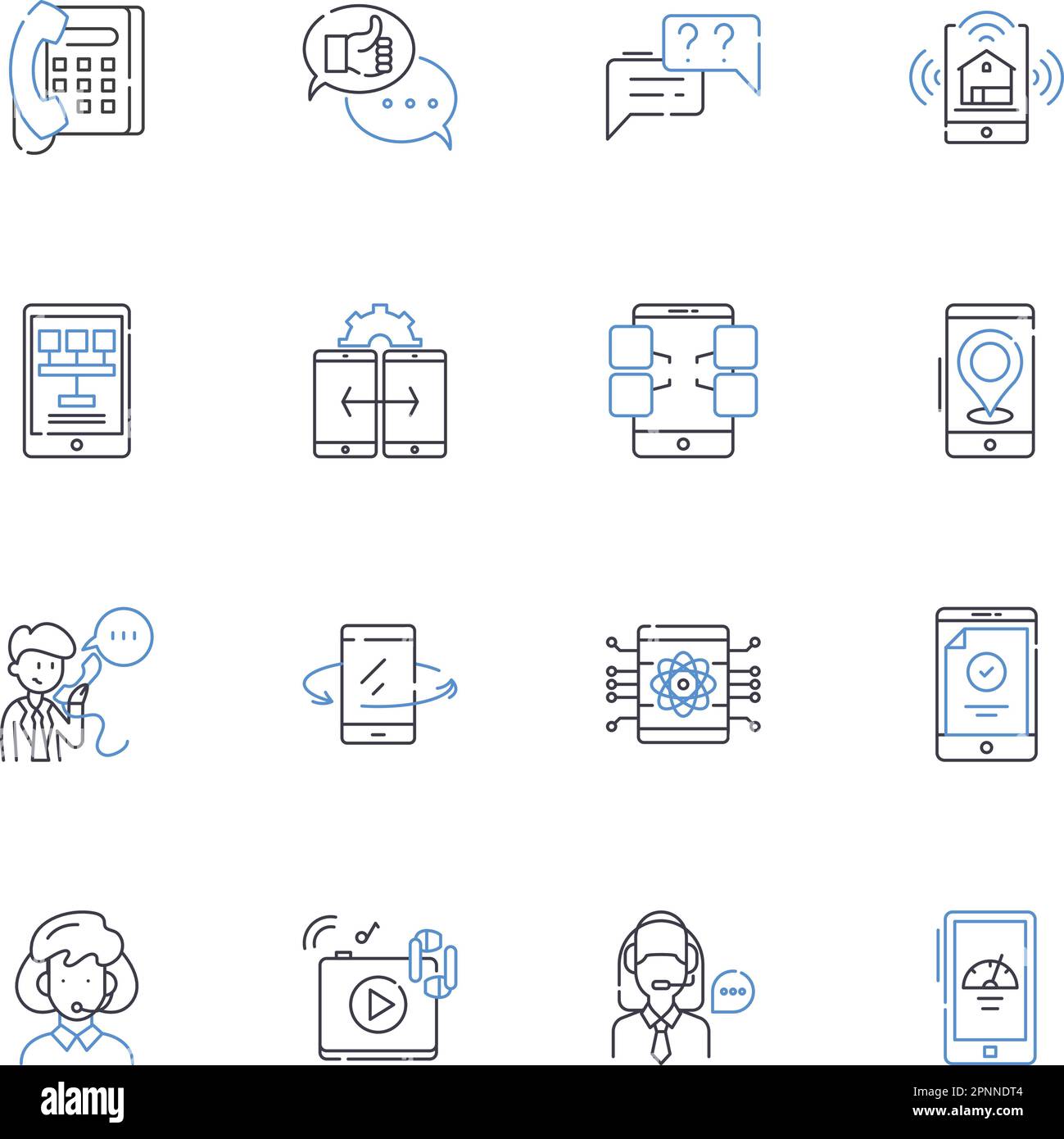 Nokia Line Icons Kollektion. Innovativ, Zuverlässig, Langlebig, Nachhaltig, Dynamisch, Klassische, trusrthy-Vektor und lineare Darstellung. Nostalgisch, Ikonisch Stock Vektor