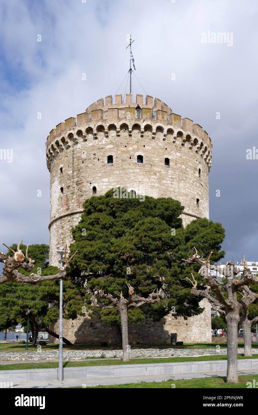 Weißer Turm, römisch-katholische Diözese von Thessaloniki, Thessaloniki, Griechenland Stockfoto