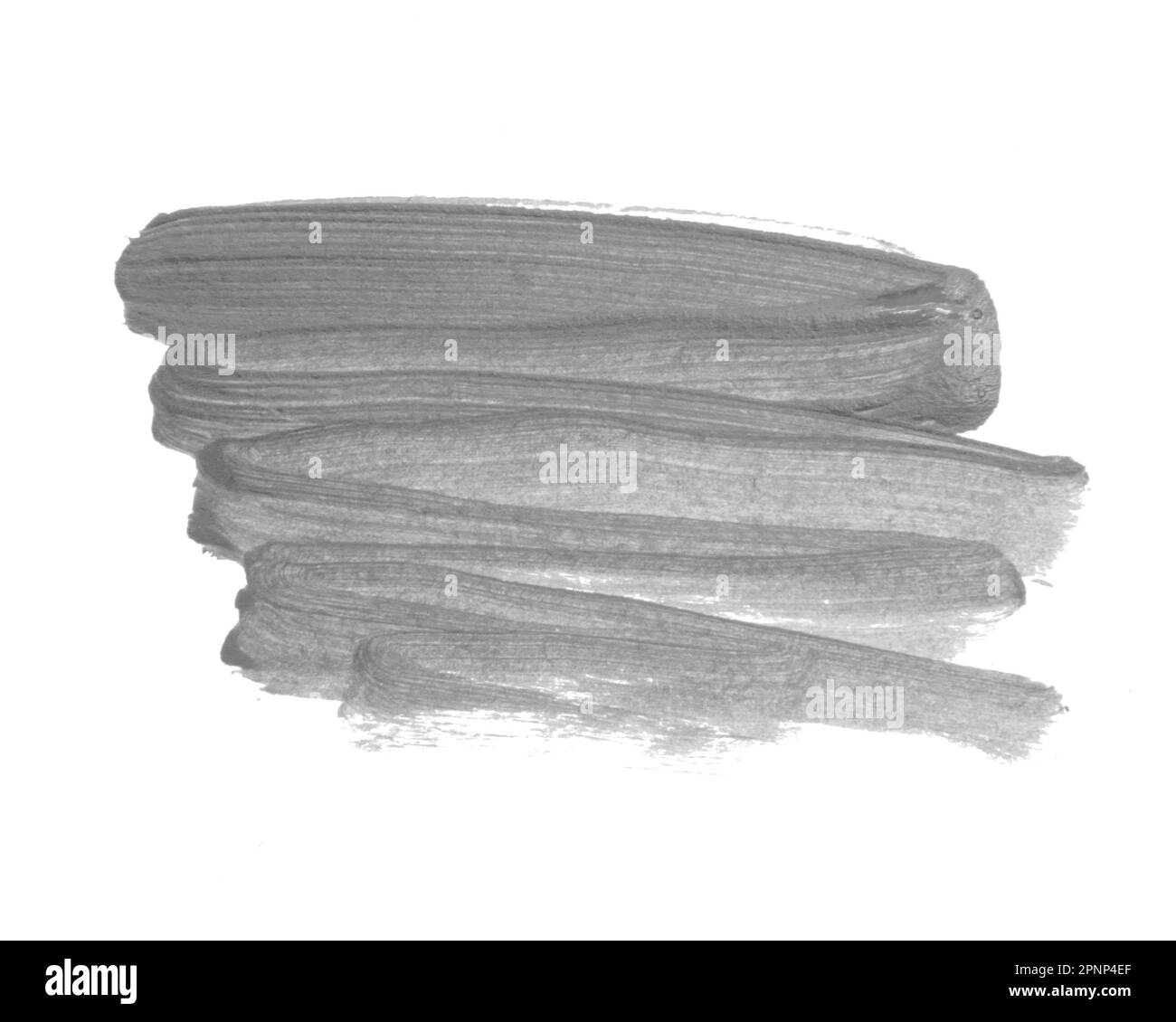Pinsel aus Acryl verfolgt leere Kunstwerke isoliert auf weißem Hintergrund Stockfoto
