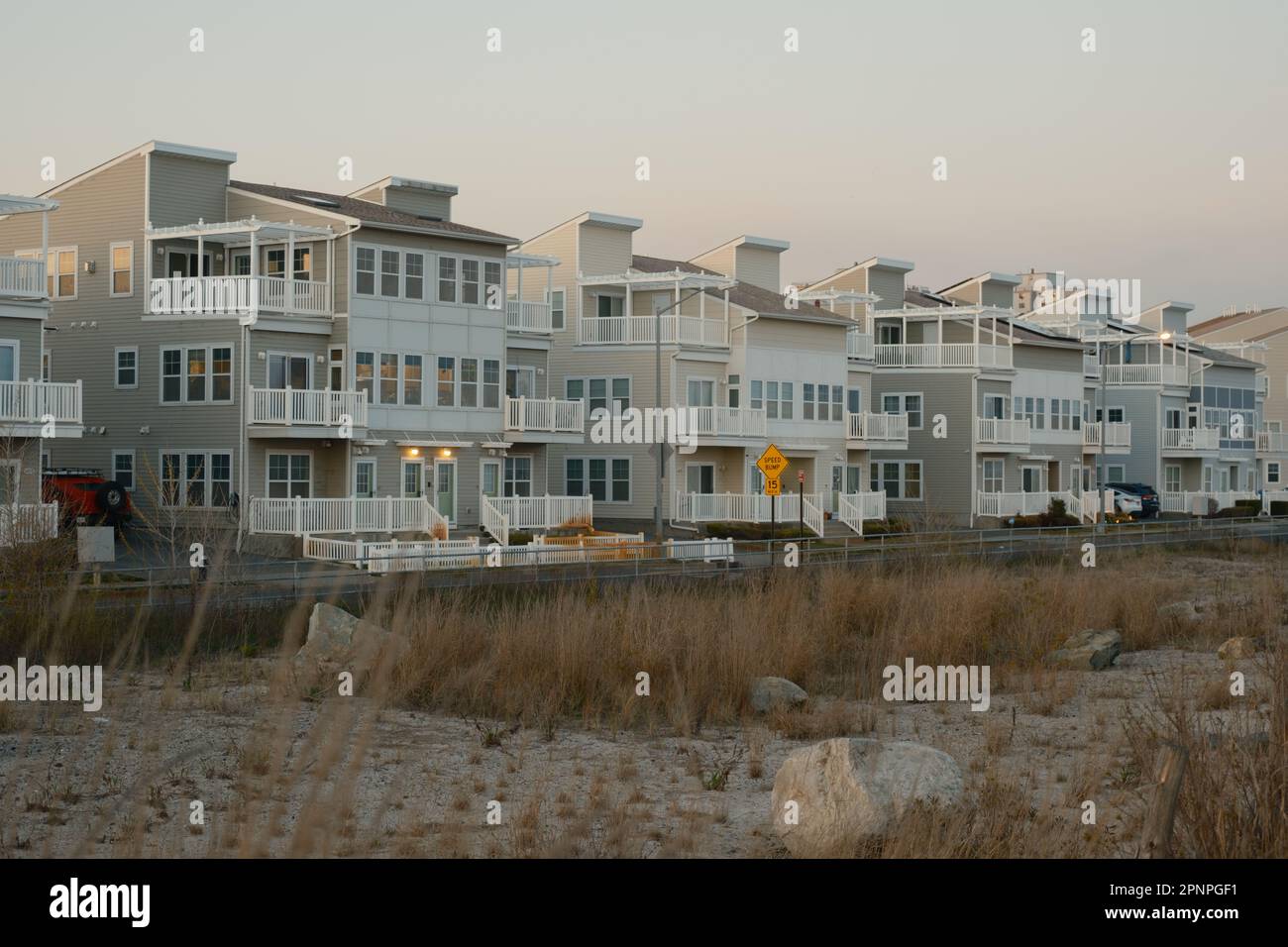 Strandhäuser in den Rockaways, Queens, New York Stockfoto
