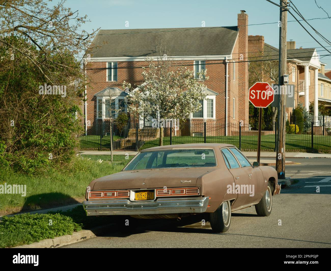 Oldtimer parkt in den Rockaways, Queens, New York Stockfoto