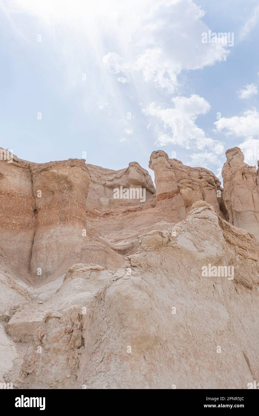 Al Qarah Mountains Hills in Al-Ahsa, in der östlichen Provinz Saudi-Arabiens. Stockfoto