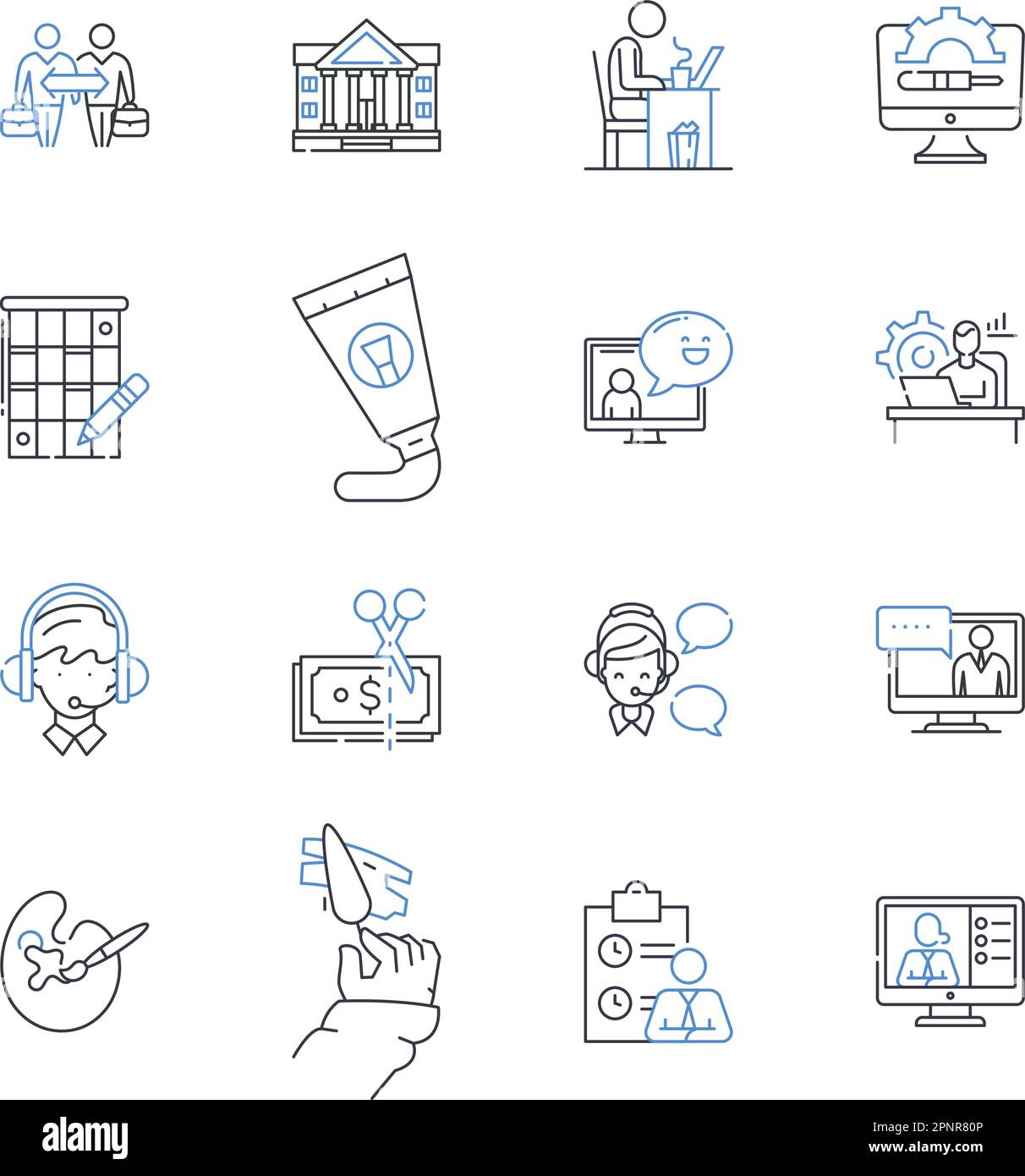 Sammlung der Liniensymbole des Projektdiagramms. Übersicht, Plan