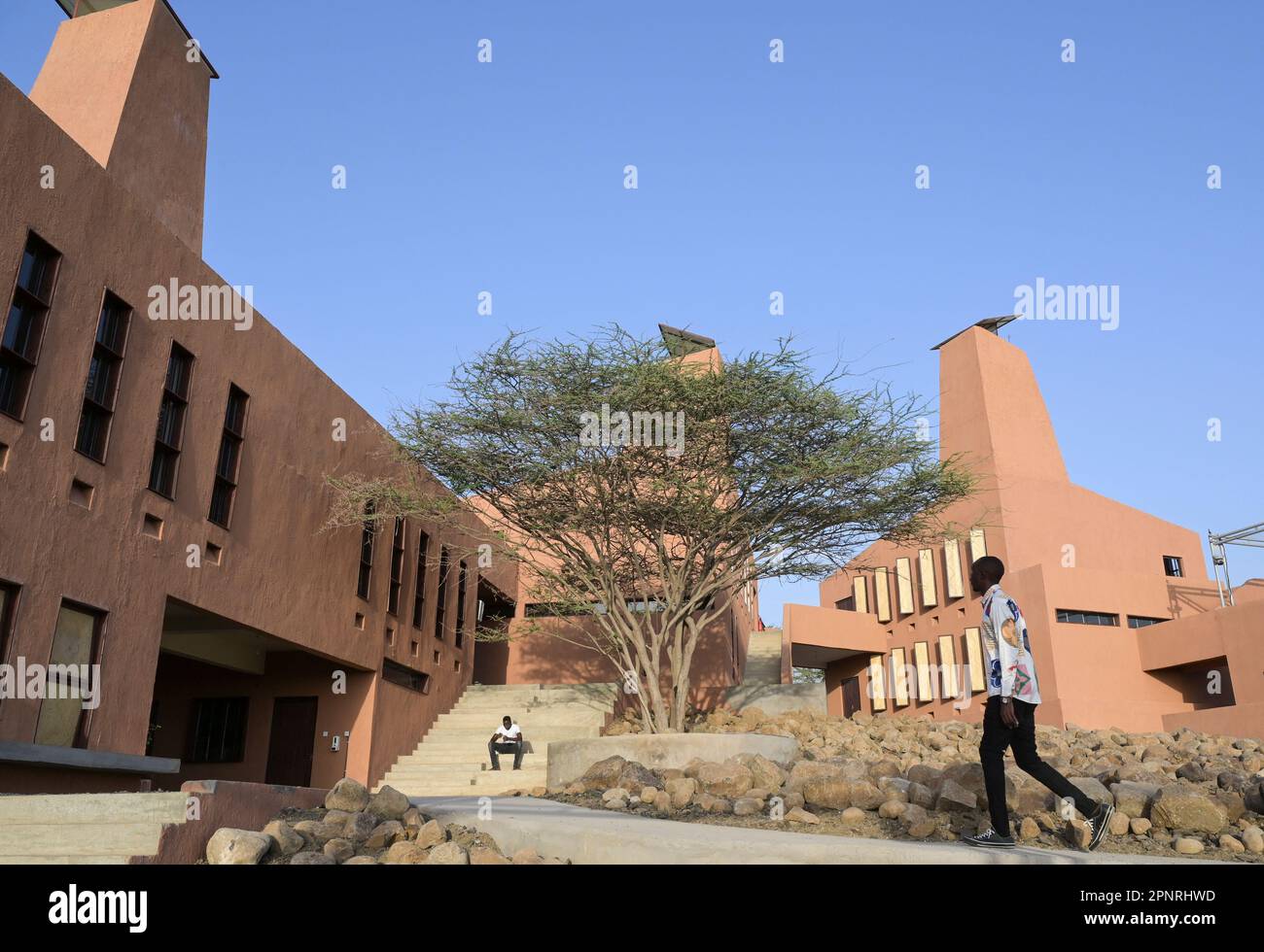 KENIA, Turkana, IT Campus of Loropio, Initiative Learning Lions, digitale Bildung für abgelegene afrika initiiert von Prinz Ludwig von Bayern, Architekt des Campus: Francis Kéré Stockfoto