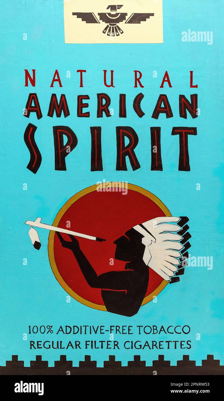 Natural American Spirit Tabak, Regular Filter Cigarettes, Indianerdesign, Denver, USA. Stockfoto