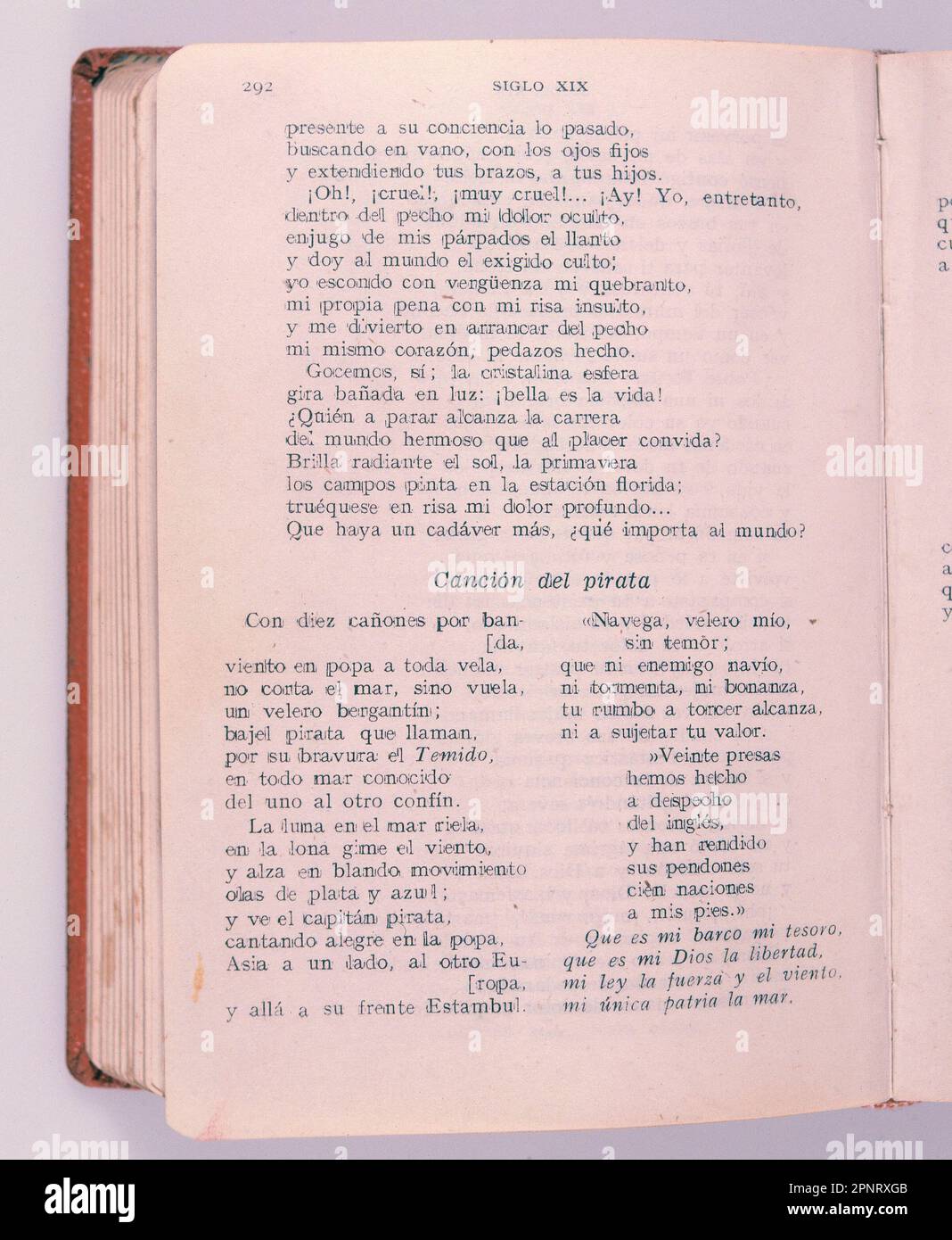 CANCION DEL PIRATA - 1836. Autor: ESPRONCEDA JOSE. Stockfoto