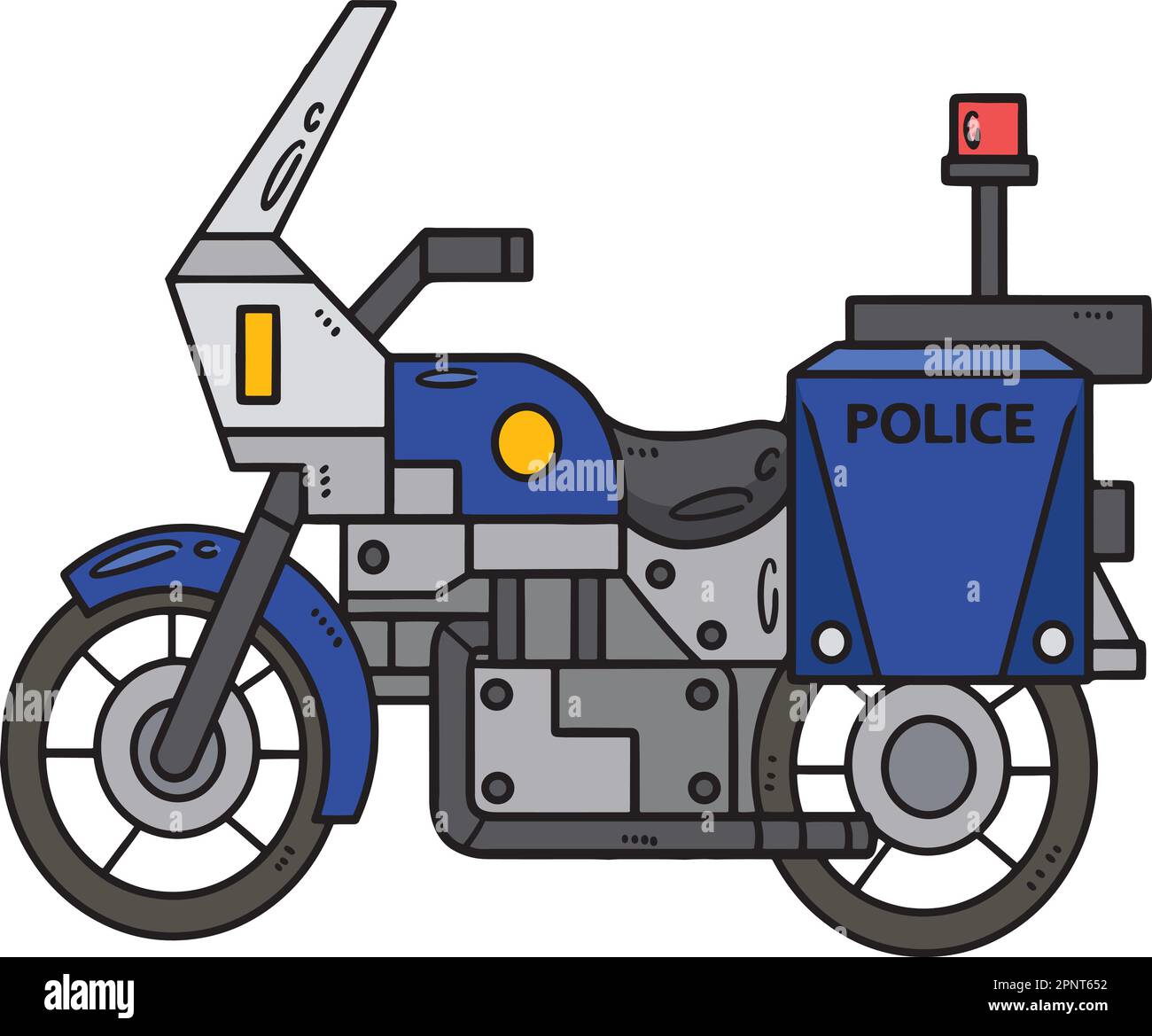 Polizei Motorrad Cartoon Farbige Clipart Stock Vektor