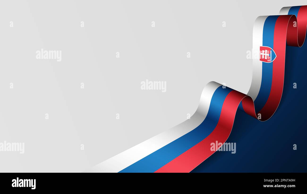 Hintergrund der slowakischen Bandflagge. Auswirkungselement für die Verwendung, die Sie daraus machen möchten. Stock Vektor
