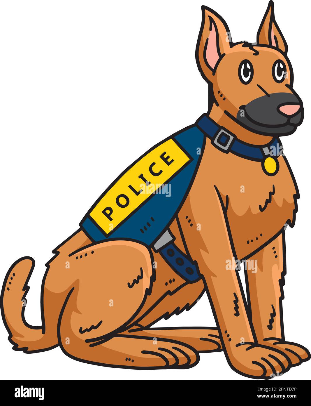 Polizeihund-Cartoon Mit Farbigem Clipart Stock Vektor