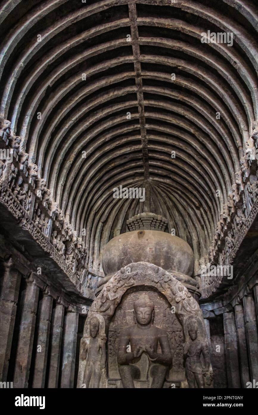 Ajanta Höhlen Stockfoto