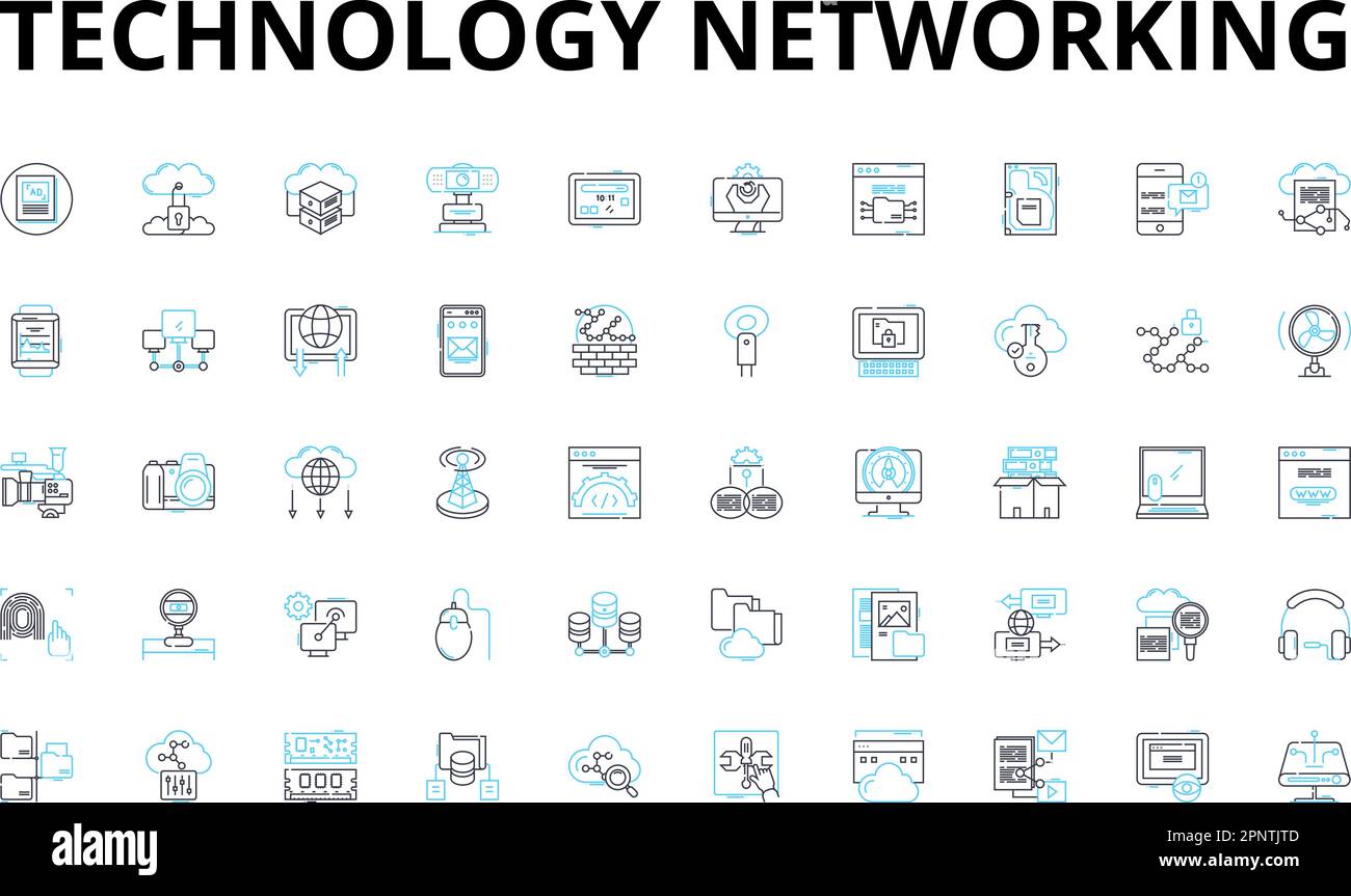 Technologie Netzwerk Lineare Symbole gesetzt. Wlan, Router