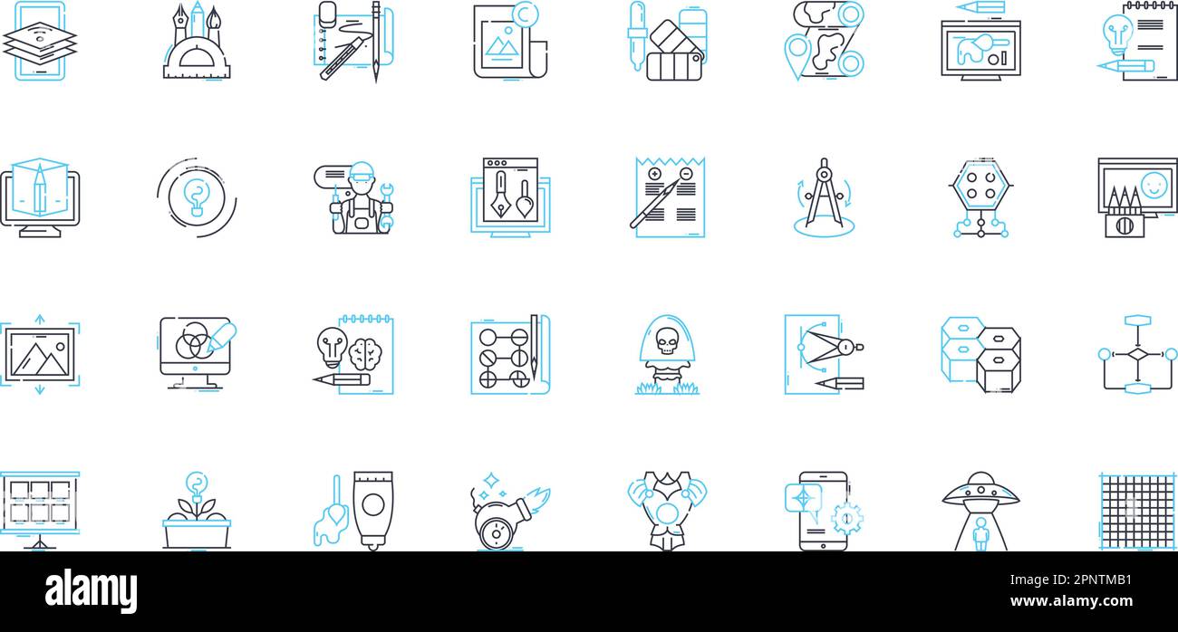 Feste Zahlen, lineare Symbole gesetzt. Würfel, Pyramide, Kugel, C, Zylinder, Rechteckiges Prisma, dreieckiger Prismenlinienvektor und Konzeptzeichen. Tetraeder Stock Vektor