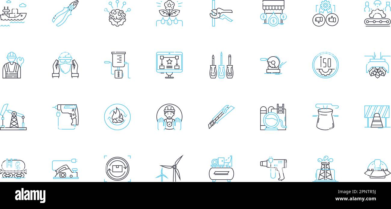 Lineare Symbole für Verarbeitung natürlicher Sprache festgelegt. Analyse, Künstliche Intelligenz, Automatisierung, Chatbots, Klassifizierung, Verständnis Stock Vektor