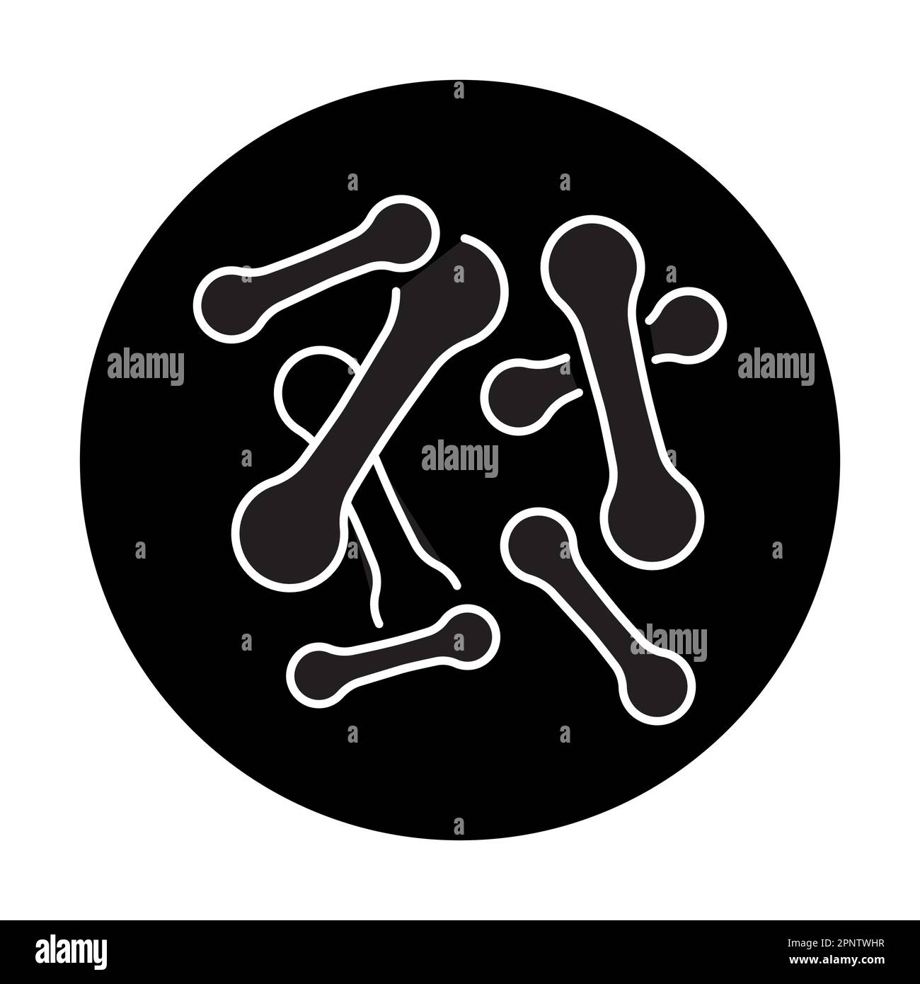 Bakterien corynebacterium diphtheriae Farbliniensymbol. Menschliche Krankheiten. Piktogramm für Webseite, mobile App, Promo. Stock Vektor