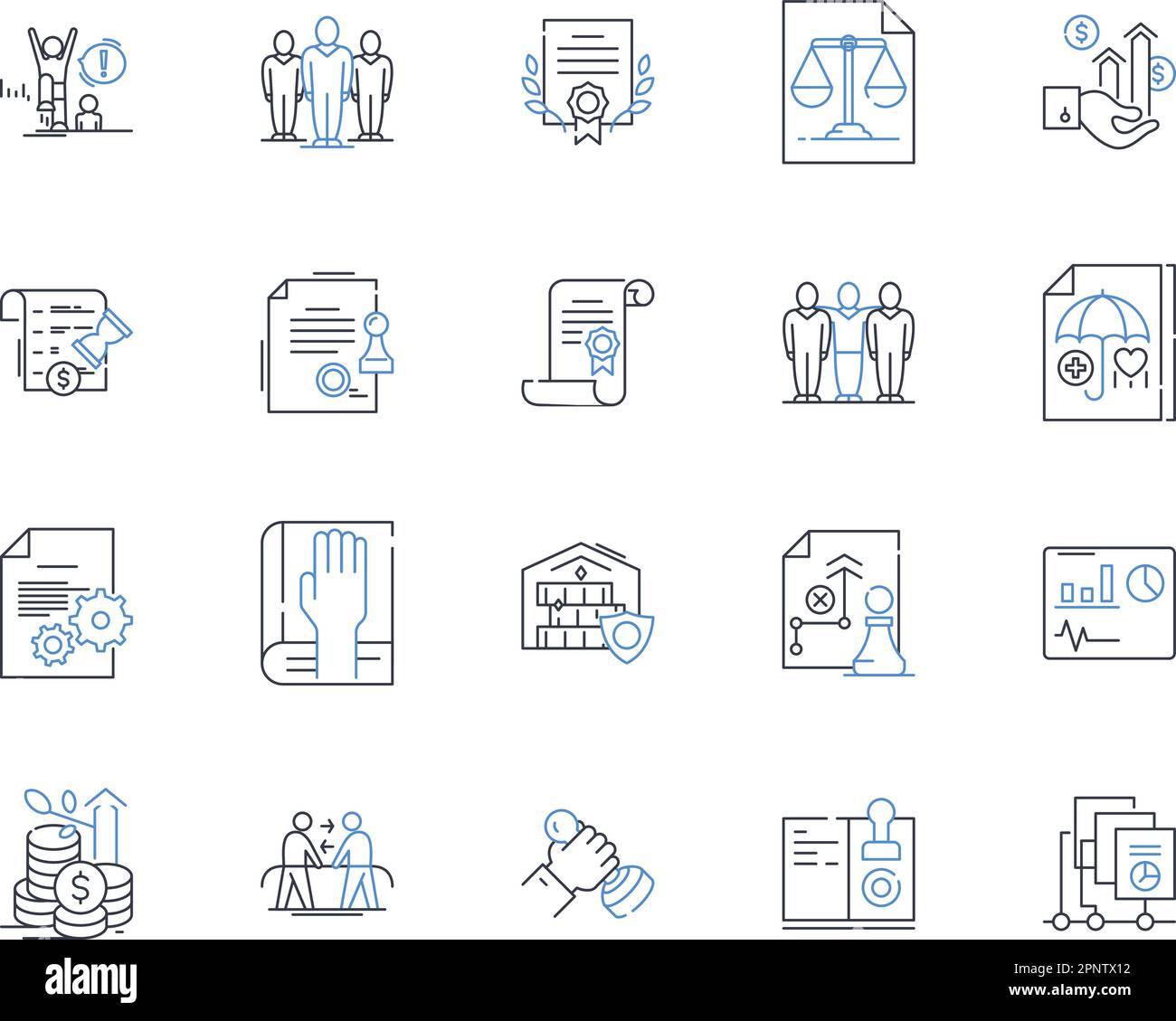 Sammlung von Liniensymbolen für Verhaltensökonomie. Anreize, Entscheidungsfindung, Vorurteile, Irrationalität, Framing, Prospect Theory, Nudges Vector und linear Stock Vektor