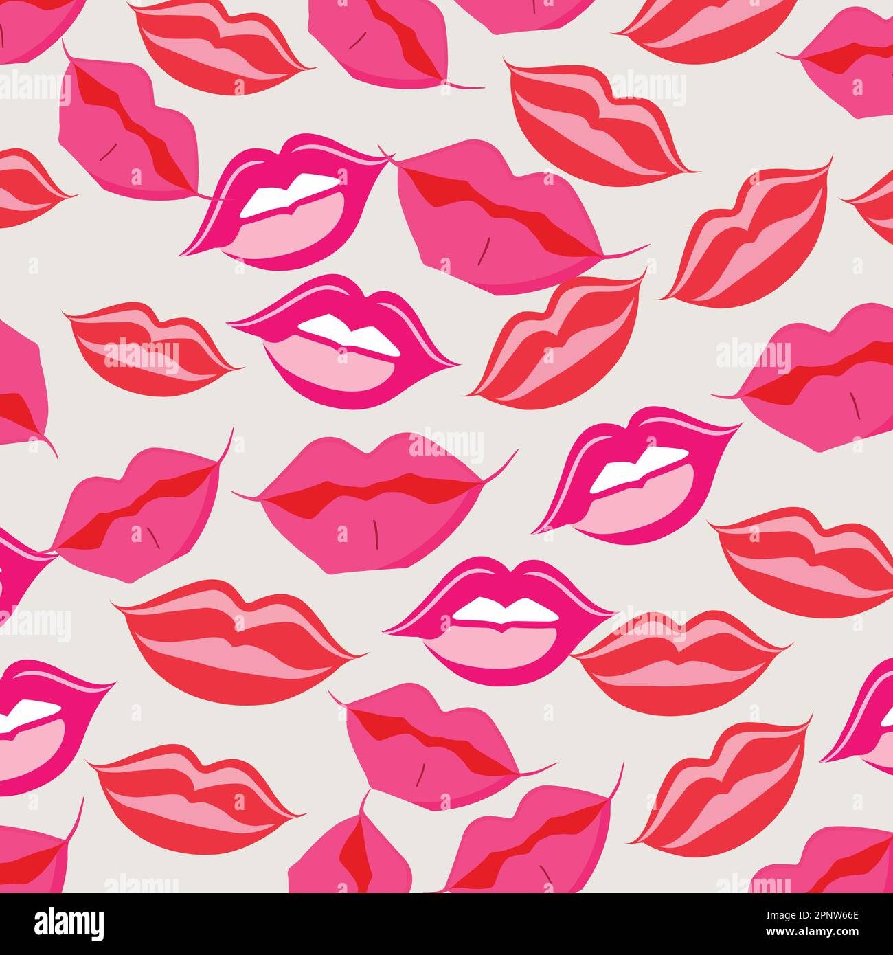 Rosafarbener Und Roter Hintergrund Für Weibliche Lippen. Love or Valentine's Day Concept (Konzept für Liebe oder Valentinstag) Stock Vektor