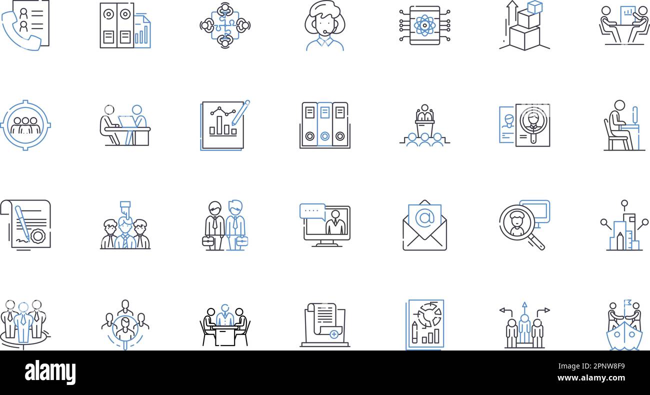 Sammlung der Symbole für die Kliniklinien. Akademie, Einrichtung, Organisation, Gesellschaft, Vereinigung, Guild, Consortium Vector und lineare Illustration Stock Vektor