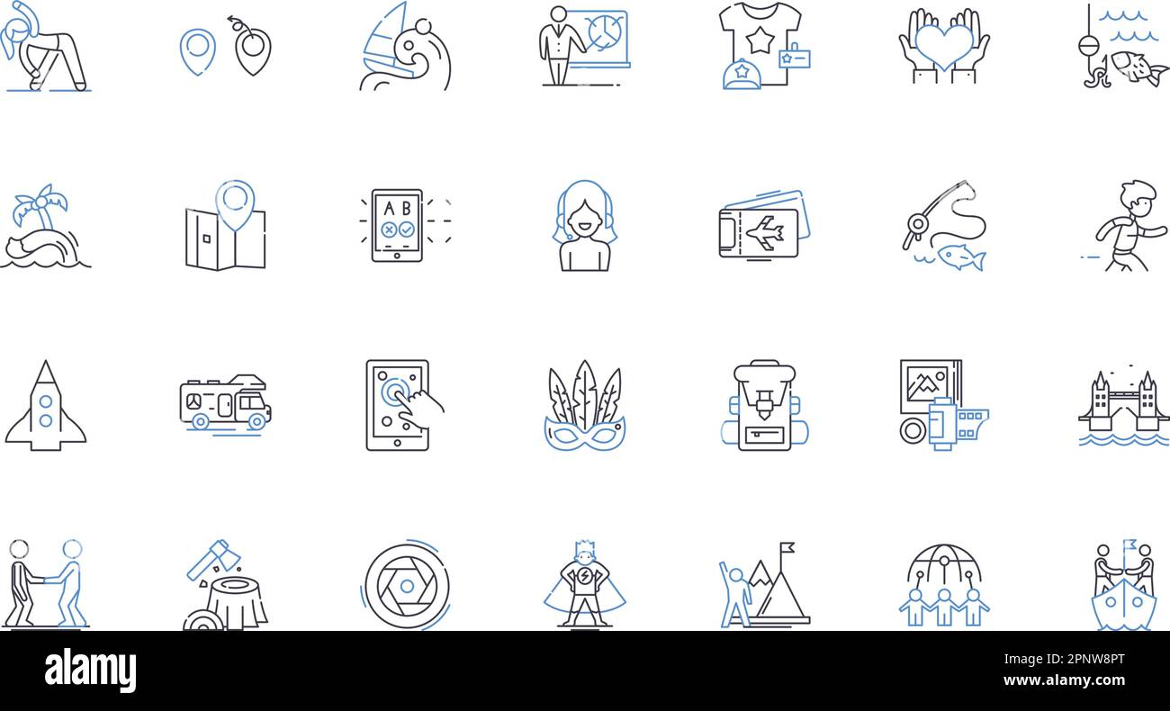 Ikonensammlung für Kultur und Tradition. Tradition, Geschichte, Vermächtnis, Identität, Antiker, Artefakte, Folklorevektor und lineare Darstellung Stock Vektor