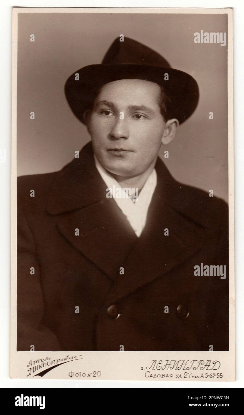 Vintage-Porträt eines jungen Mannes. Stockfoto