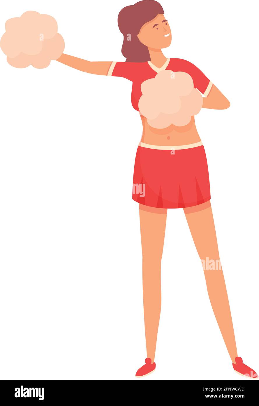 Weiblicher Dance-Pom-Symbol-Cartoon-Vektor. Cheerleaderin. Tänzerin Stock Vektor