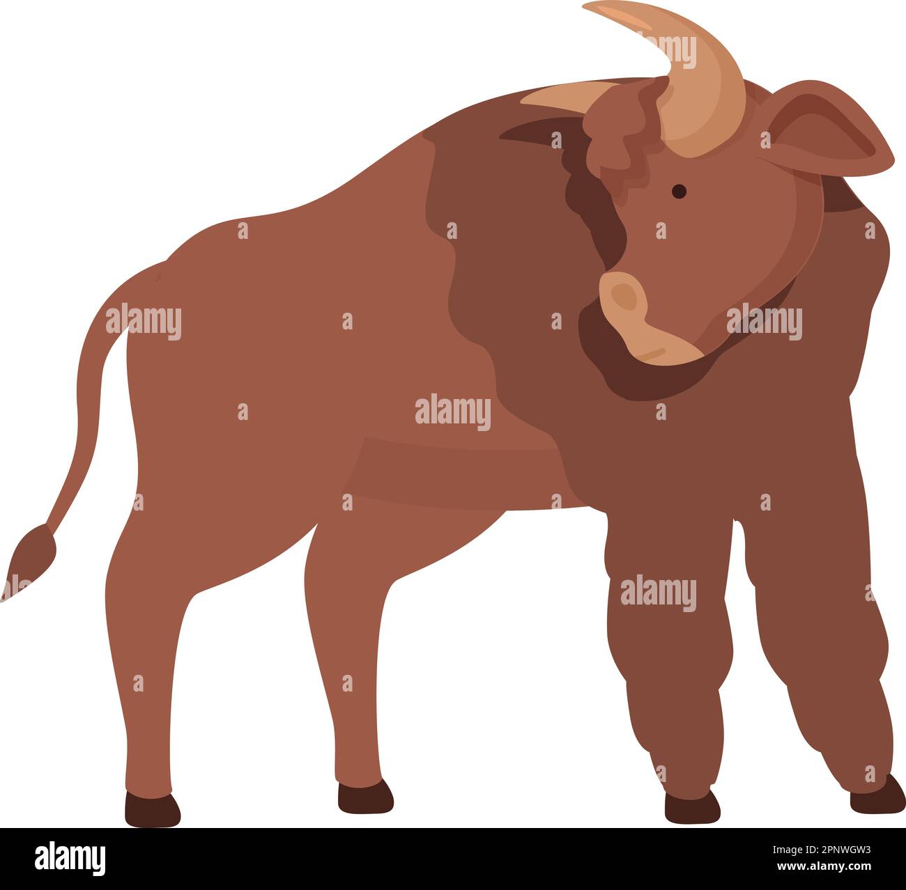 Ein Trickfilm-Vektor mit der Symbolik von Büffelsäugetieren. Bisons Tier. Herdenwasser Stock Vektor