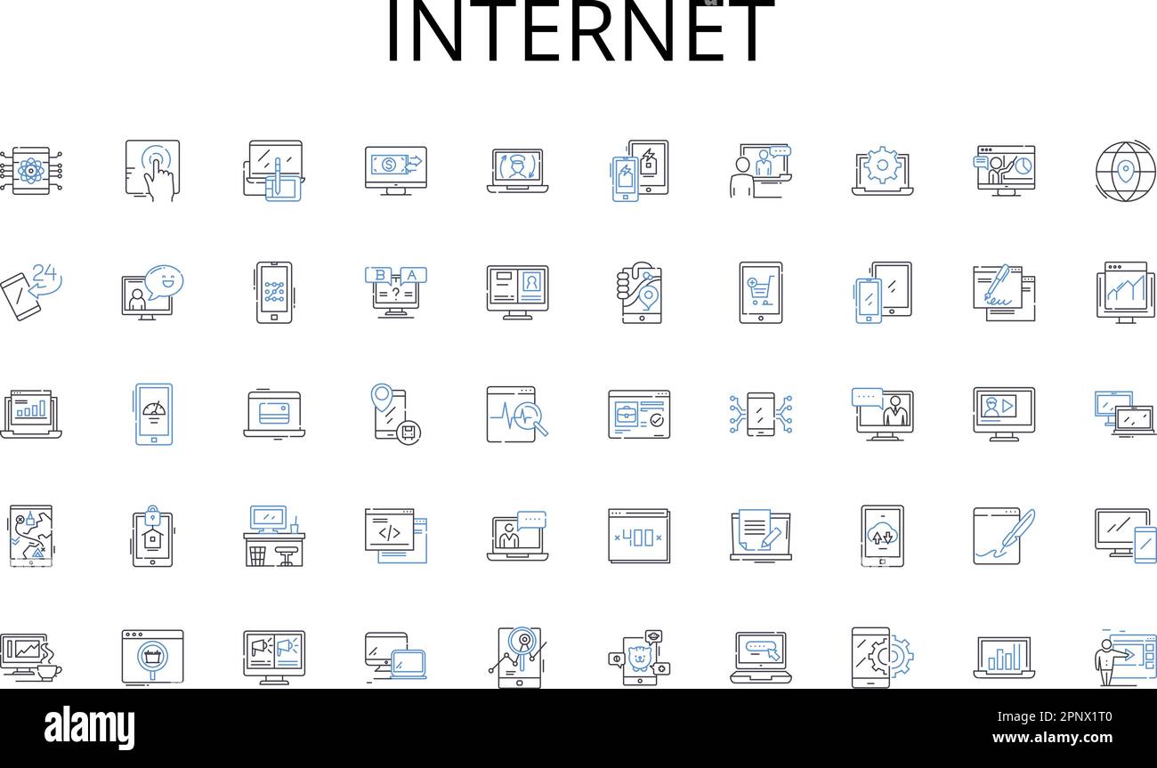 Symbolsammlung für Internetleitungen. Daten, Metriken, Analyse, Trends, Visualisierung, Dashboards, Berichte, Vektor und lineare Darstellung. Leistung Stock Vektor