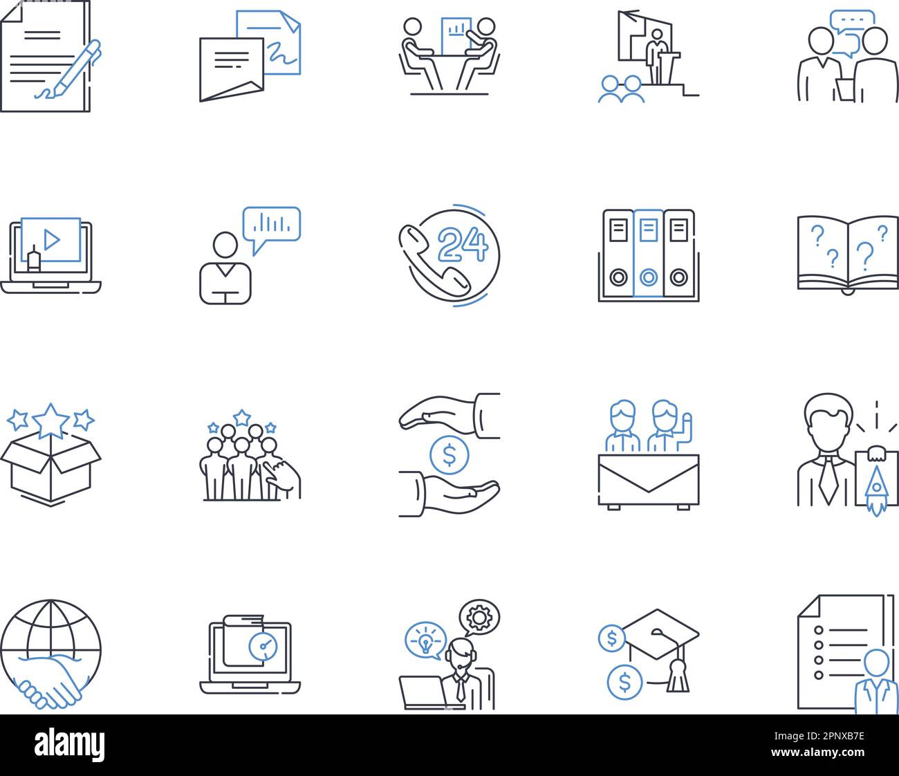 Symbolsammlung für bewussten Konsumerismus. Nachhaltigkeit, Ethik, Umwelt, Achtsamkeit, Transparenz, Fairtrade, Verbrauchsvektor und linear Stock Vektor