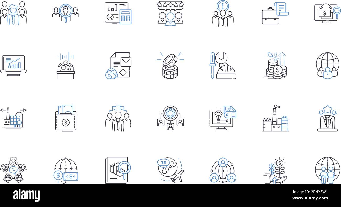 Kollektion künstlicher Intelligenz mit Liniensymbolen. Robotik, maschinelles Lernen, Automatisierung, Nerven, Algorithmen, Data Mining, Sentiment-Analyse Stock Vektor