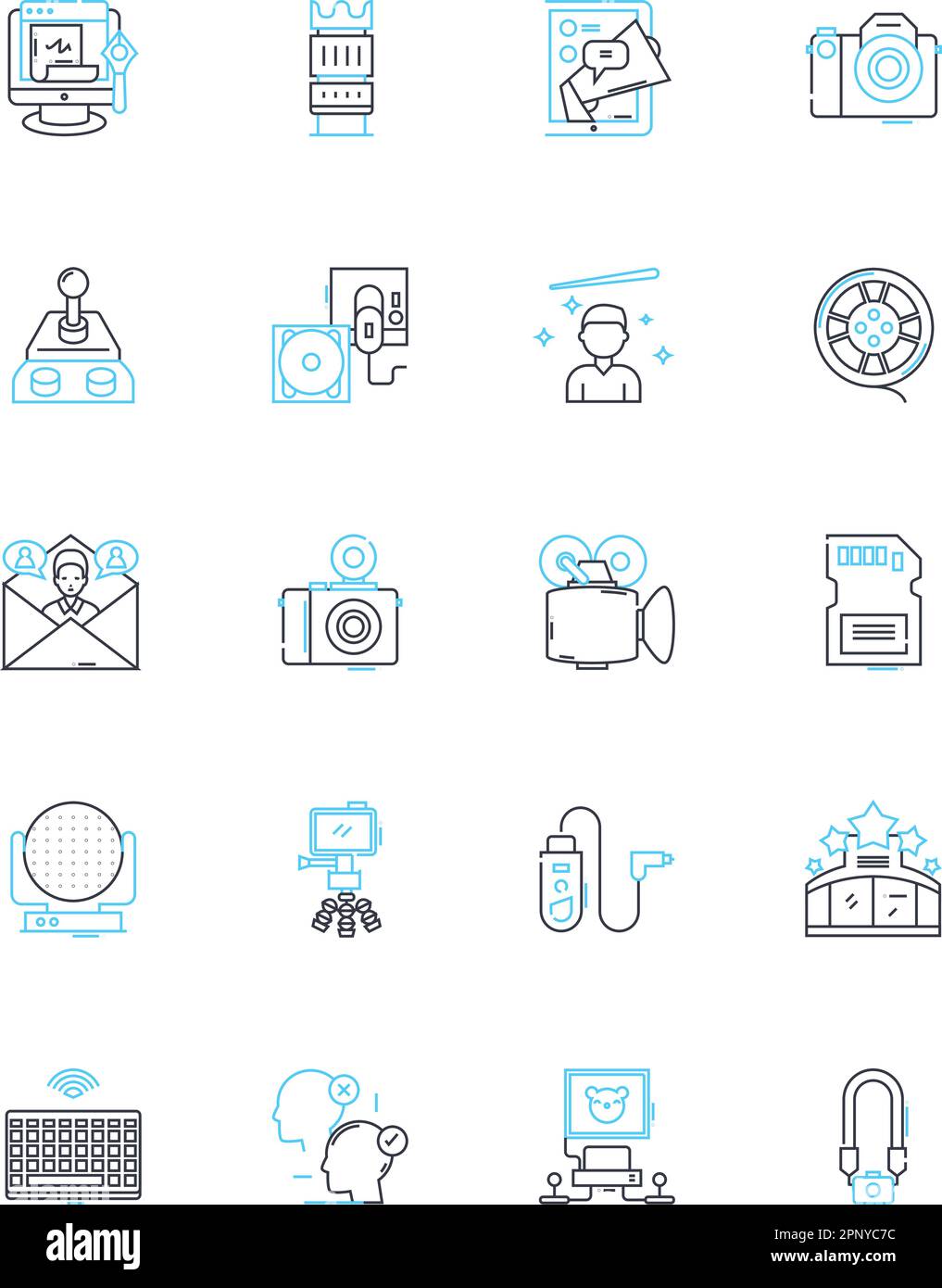 Linearer Symbolsatz für Audio-Podcasts. Unterhaltung, Nachrichten, Interviews, Geschichtenerzählen, Bildung, Technologie, Sportlinienvektor und Konzeptschilder. Musik, Reden Stock Vektor