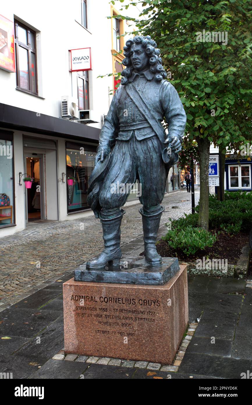 Bronzestatue des Admiral Cornelius Cruys Stavanger City, Western Fjorde