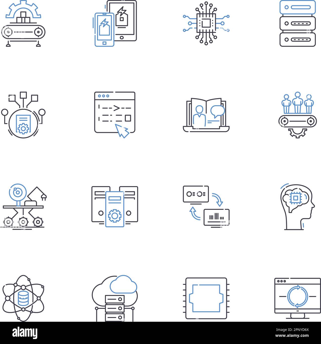 Sammlung von Symbolen für Symbolgruppen. Symbolik, Mythologie, Religion, Heilig, Kunst, Allegorie, Symbolvektor und lineare Darstellung. Kultur, Mythos Stock Vektor