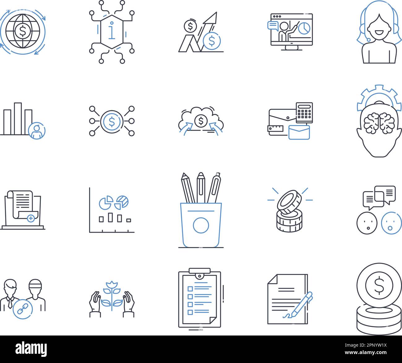 Collection mit Positionssymbolen in Oracle Capital Management. Investitionen, Portfolio, Eigenkapital, Aktiva, Liquidität, Risiko, Diversifizierungsvektor und lineare Darstellung Stock Vektor