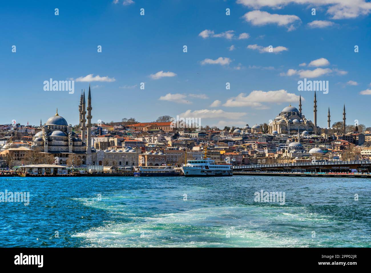 Skyline der Stadt und Goldenes Horn, Istanbul, Türkei Stockfoto