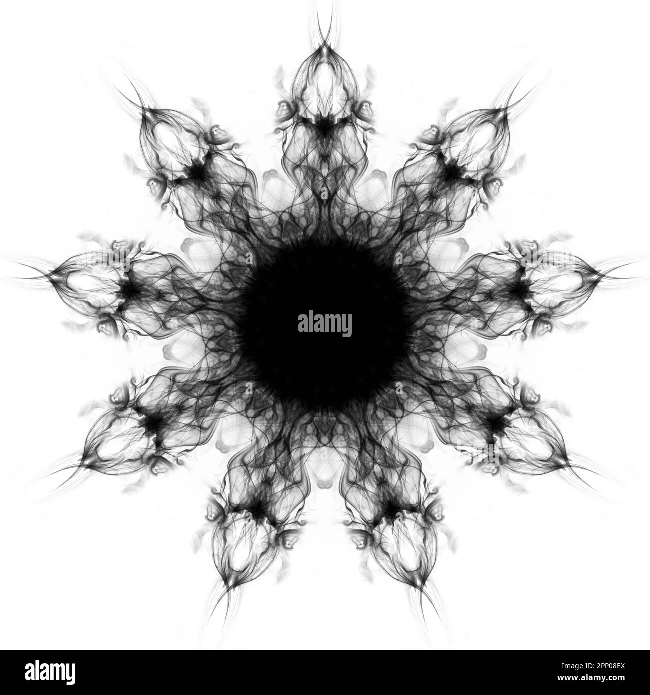 Kreisförmiges Mandalamuster in Form eines Mandalas für Henna, Mehndi, Tattoo Stockfoto